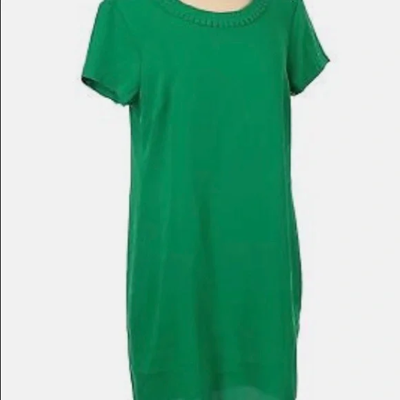 Coercion Kelly Green ruffle shift dress - Picture 3 of 3